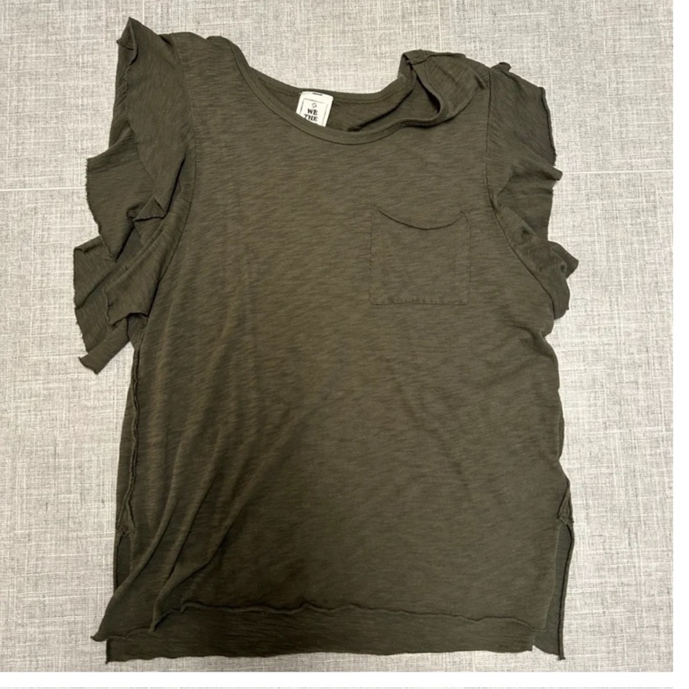 Green Free People pocket flutter tee. Small